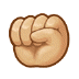 ✊🏼 raised fist: medium-light skin tone display on Samsung